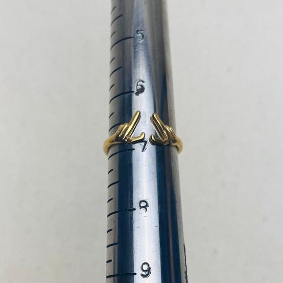 y2k 2000s vintage gold hand heart ring - Picture 5 of 6